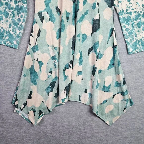 Amma Design Women's Colorful Abstract Mini Blue Dress Made in the USA Sz M - Picture 6 of 8